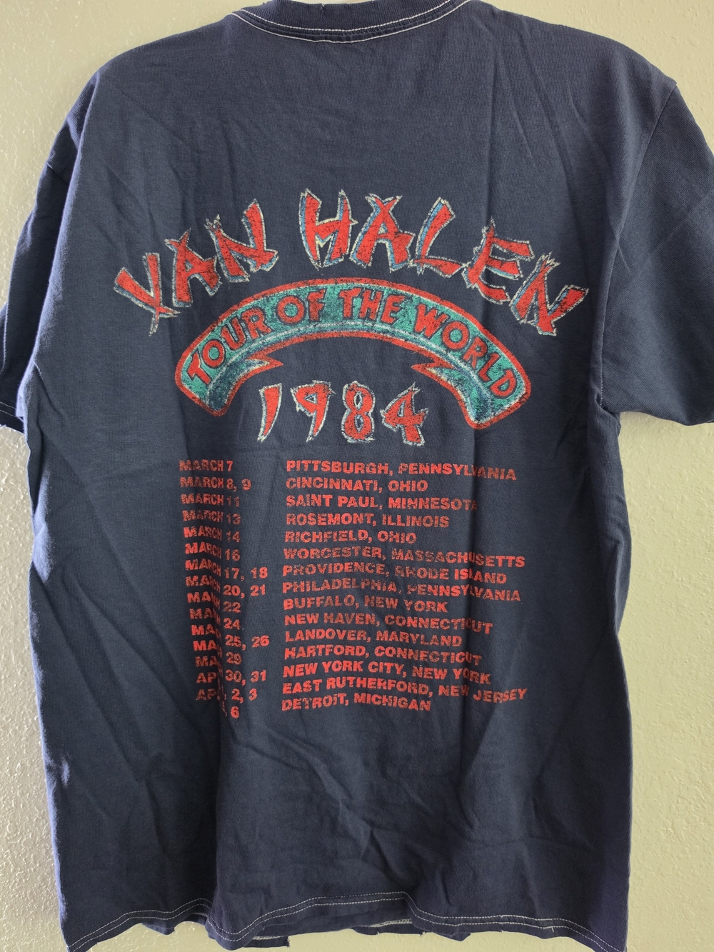 Van Halen 1984 Tour Graphic Short Sleeve Shirt - Navy